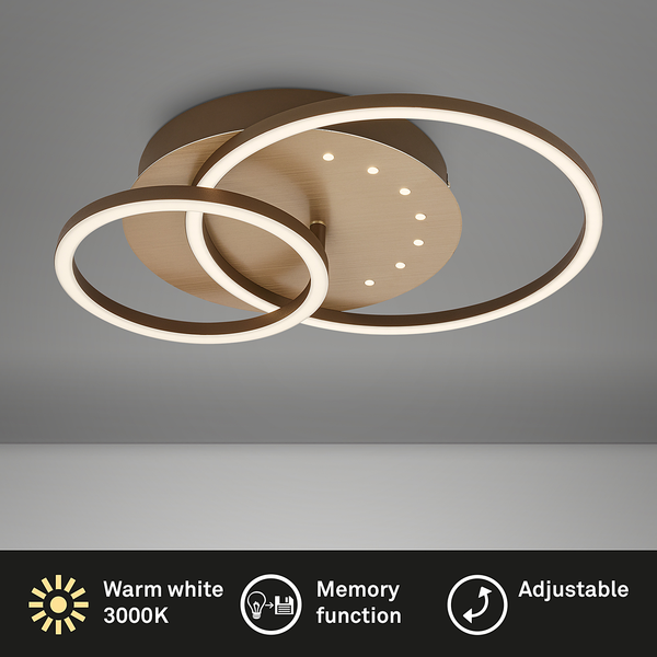 LED-Deckenleuchte Arruda Rund - Aluminium / Polypropylen - Gold