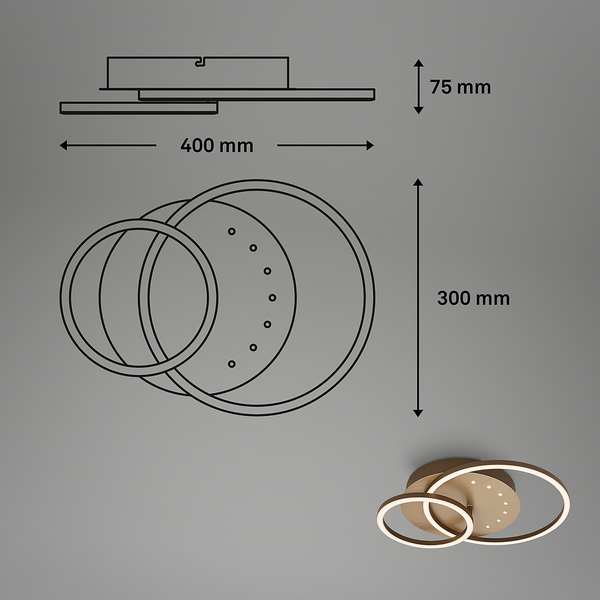 LED-Deckenleuchte Arruda Rund - Aluminium / Polypropylen - Gold