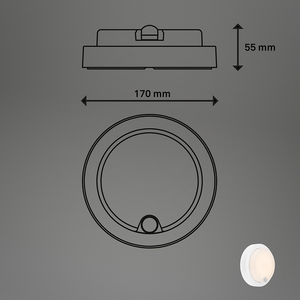 LED-Wandleuchte Presigo - Polypropylen - 1-flammig - Weiß