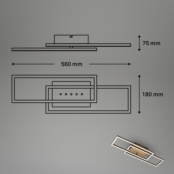 LED-Deckenleuchte Arruda - Aluminium / Polypropylen - Gold