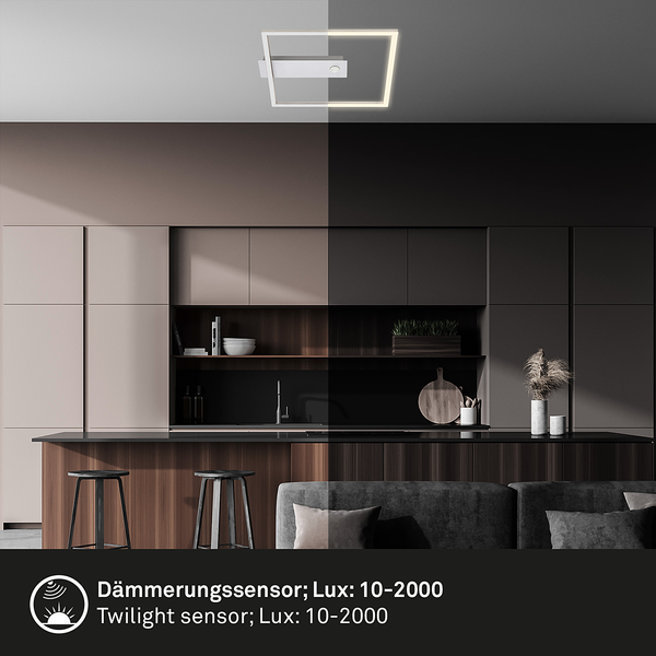 LED-Deckenleuchte Figa Sensor 1-flammig - Aluminium / Polypropylen - Silber