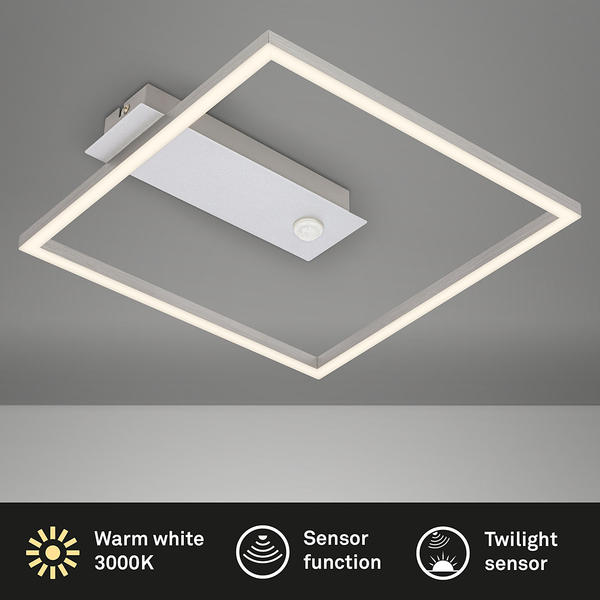 LED-Deckenleuchte Figa Sensor 1-flammig - Aluminium / Polypropylen - Silber