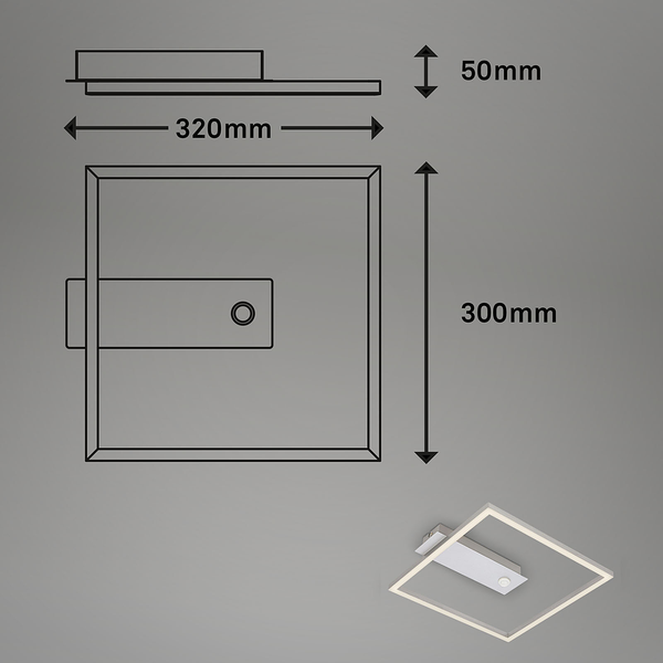 LED-Deckenleuchte Figa Sensor 1-flammig - Aluminium / Polypropylen - Silber