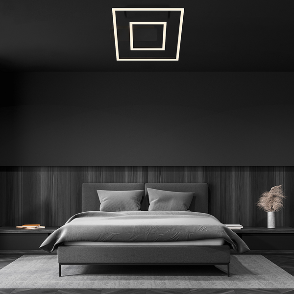 LED-Deckenleuchte Figa 2-flammig - Aluminium / Polypropylen - Schwarz