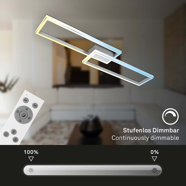 LED-Deckenleuchte Ciladas 2-flammig - Aluminium / Polypropylen - Silber