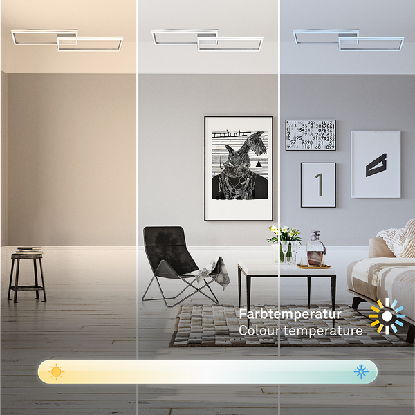 LED-Deckenleuchte Ciladas 2-flammig - Aluminium / Polypropylen - Silber