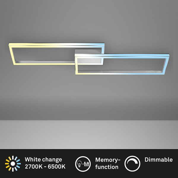 LED-Deckenleuchte Ciladas 2-flammig - Aluminium / Polypropylen - Silber