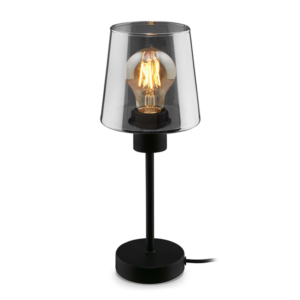 Tischleuchte Passaria Typ B - Aluminium / Rauchglas - Schwarz - 1-flammig