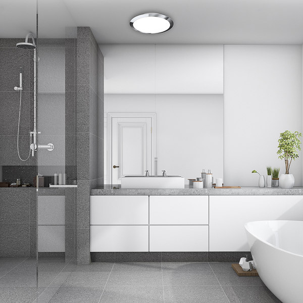 LED-Deckenleuchte Pevide - Polypropylen - 1-flammig - Chrom
