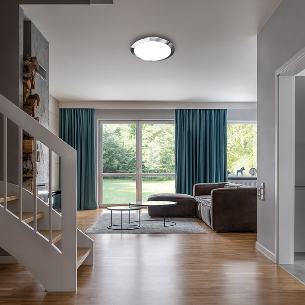 LED-Deckenleuchte Pevide - Polypropylen - 1-flammig - Chrom