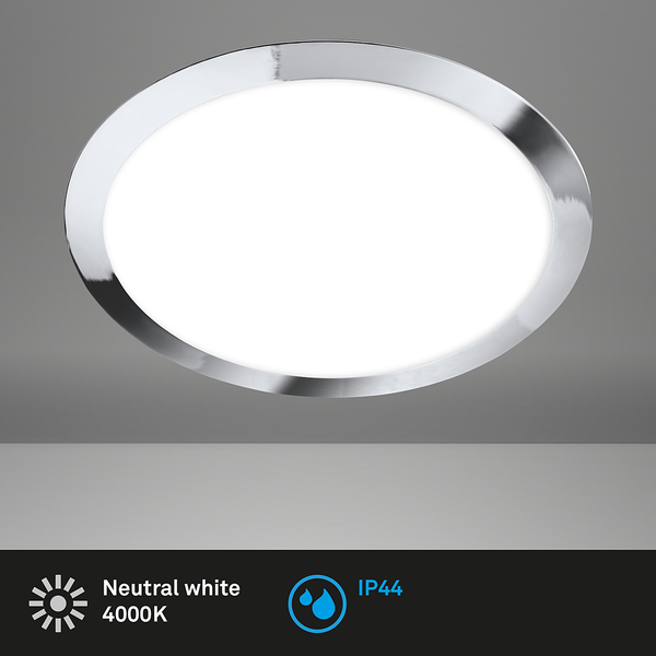 LED-Deckenleuchte Pevide - Polypropylen - 1-flammig - Chrom