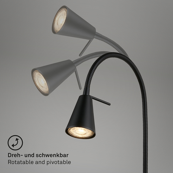 LED-Wandleuchte Leiros - Aluminium / Eiche Massiv - Schwarz