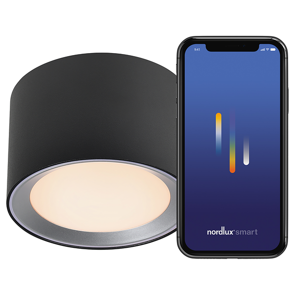 LED-Badleuchte Landon Smart - Stahl / PVC - 1-flammig - Schwarz - 13 x 8 cm