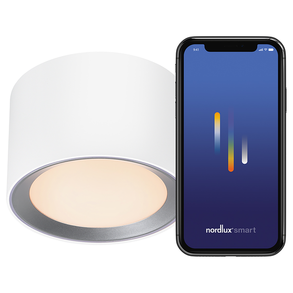 LED-Badleuchte Landon Smart - Stahl / PVC - 1-flammig - Weiß - 13 x 8 cm