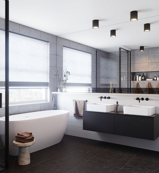 LED-Badleuchte Landon - Stahl / PVC - 1-flammig - Schwarz - 13 x 14 cm