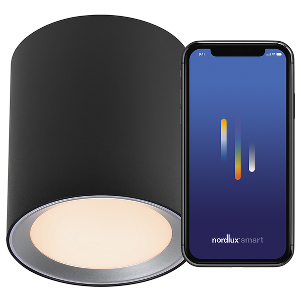 LED-Badleuchte Landon Smart - Stahl / PVC - 1-flammig - Schwarz - 13 x 14 cm