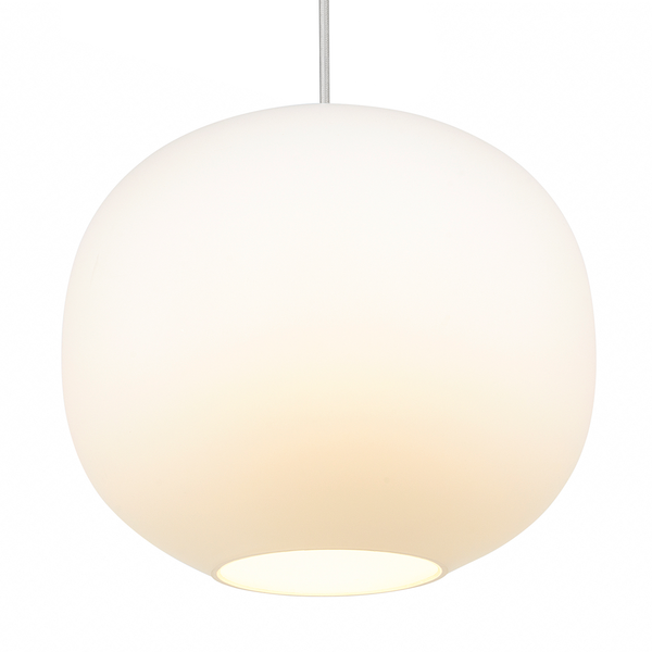 Pendelleuchte Navone - Messing / Opalglas - Weiß - 1-flammig - Durchmesser: 30 cm