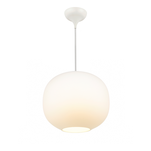 Pendelleuchte Navone - Messing / Opalglas - Weiß - 1-flammig - Durchmesser: 30 cm
