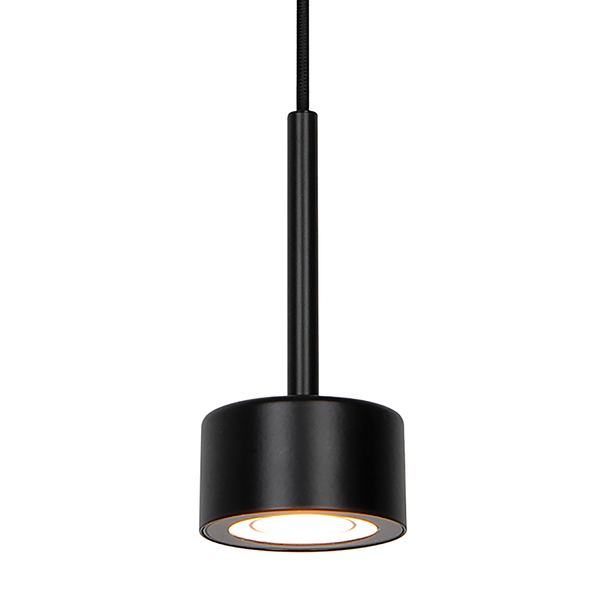 Pendelleuchte Clyde 1-flammig - Stahl / PVC - Schwarz