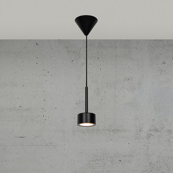 Pendelleuchte Clyde 1-flammig - Stahl / PVC - Schwarz