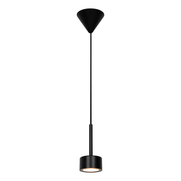 Pendelleuchte Clyde 1-flammig - Stahl / PVC - Schwarz