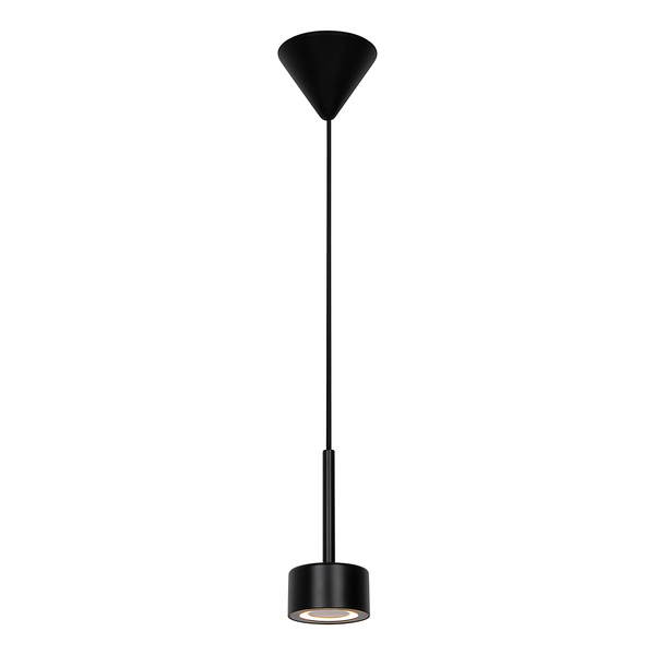 Pendelleuchte Clyde 1-flammig - Stahl / PVC - Schwarz