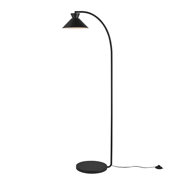 Stehleuchte Dial - Stahl / PVC - 1-flammig - Schwarz