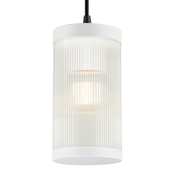 Pendelleuchte Coupar - Aluminium / PVC - 1-flammig - Weiß