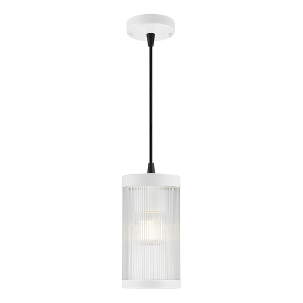 Pendelleuchte Coupar - Aluminium / PVC - 1-flammig - Weiß