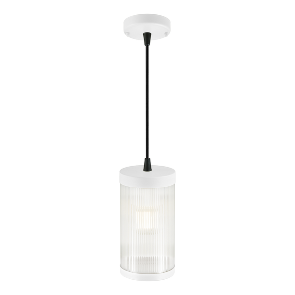 Pendelleuchte Coupar - Aluminium / PVC - 1-flammig - Weiß