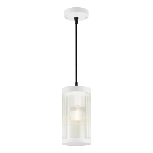 Pendelleuchte Coupar - Aluminium / PVC - 1-flammig - Weiß