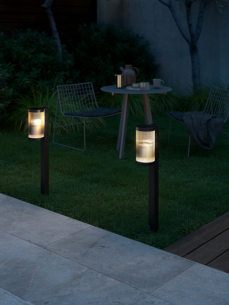Wegeleuchte Coupar - Aluminium / PVC - 1-flammig - Schwarz