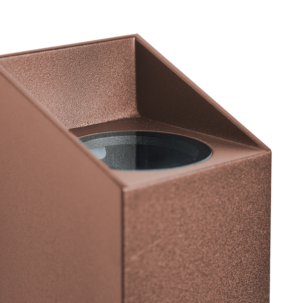 Wandleuchte Nico Square - Aluminium / Glas - 2-flammig - Braun