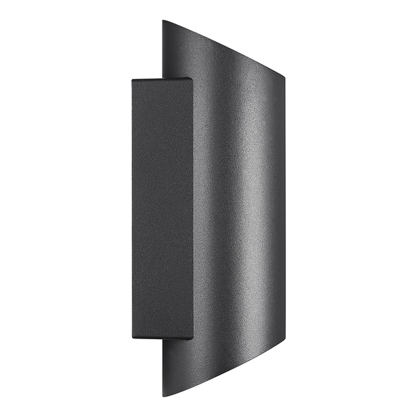 Wandleuchte Nico Round - Aluminium / Glas - 2-flammig - Schwarz