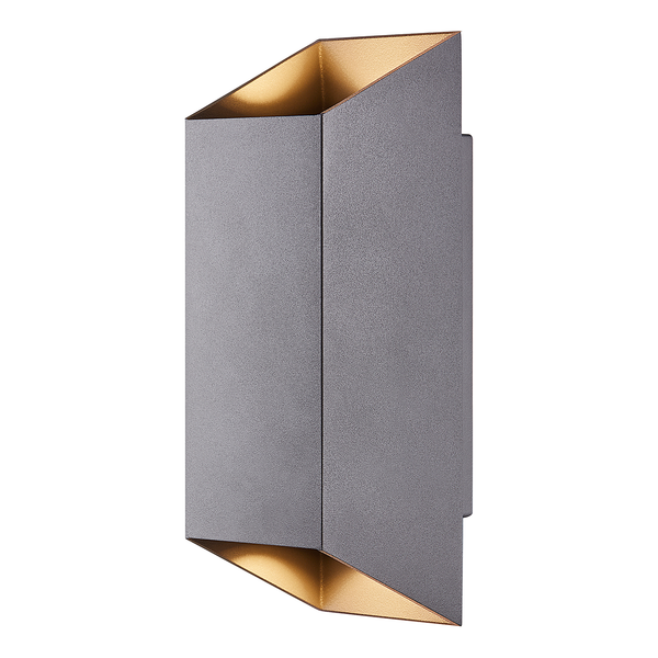 Wandleuchte Nico Square - Aluminium / Glas - 2-flammig - Grau