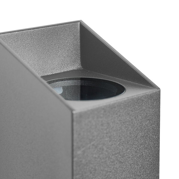 Wandleuchte Nico Square - Aluminium / Glas - 2-flammig - Grau