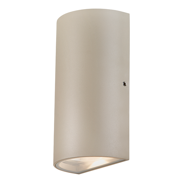 LED-Wandleuchte Rold Round - Glas / Stahl - 2-flammig - Beige