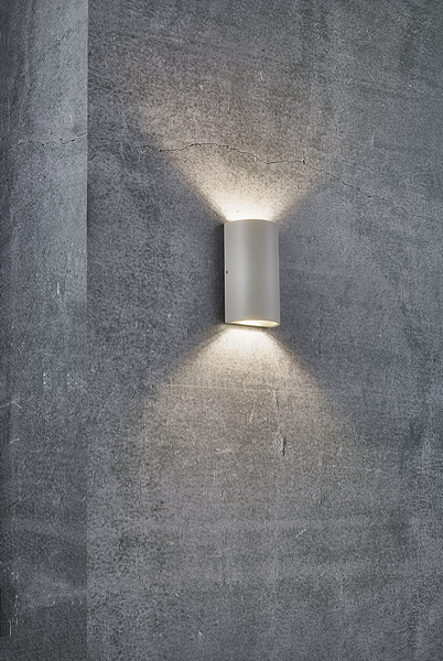 LED-Wandleuchte Rold Round - Glas / Stahl - 2-flammig - Beige