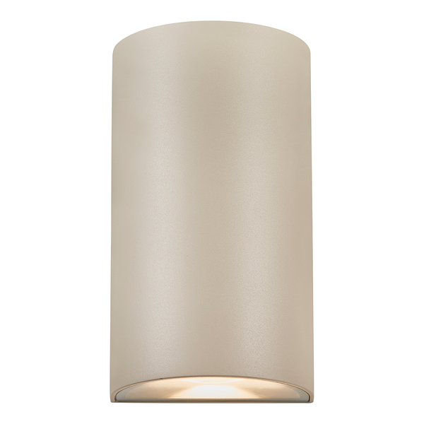 LED-Wandleuchte Rold Round - Glas / Stahl - 2-flammig - Beige