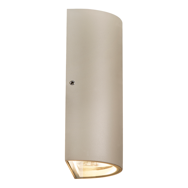 LED-Wandleuchte Rold Round - Glas / Stahl - 2-flammig - Beige
