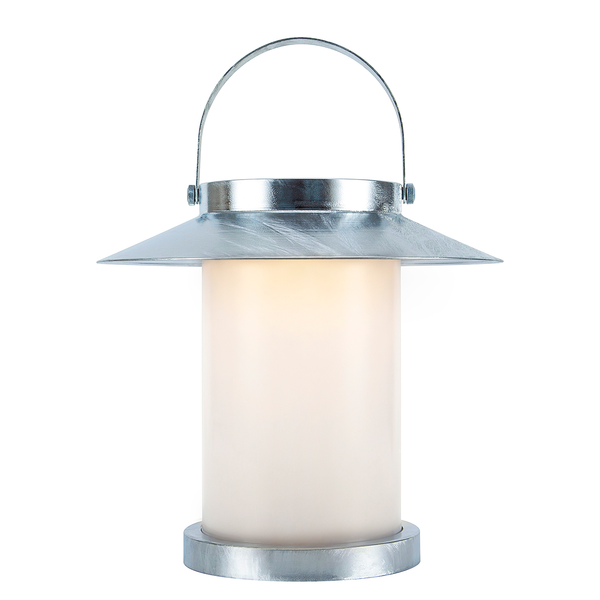 Wegeleuchte Temple To-Go - Stahl / PVC - 1-flammig - Silber - Durchmesser: 31 cm