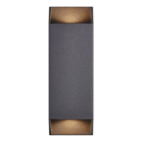 Wandleuchte Nico Square - Aluminium / Glas - 2-flammig - Schwarz