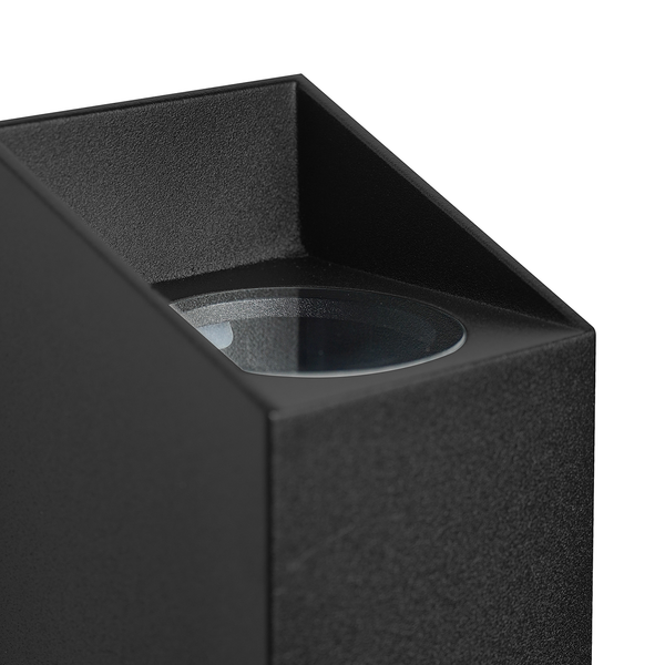 Wandleuchte Nico Square - Aluminium / Glas - 2-flammig - Schwarz