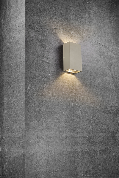 LED-Wandleuchte Rold Flat - Glas / Stahl - 2-flammig - Beige