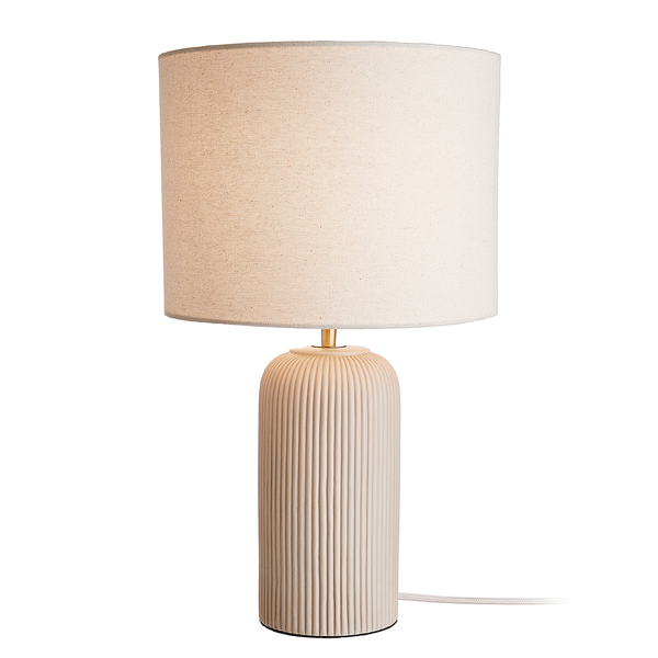 Tischleuchte ST. TROPEZ - Keramik / Leinen - 1-flammig - Beige