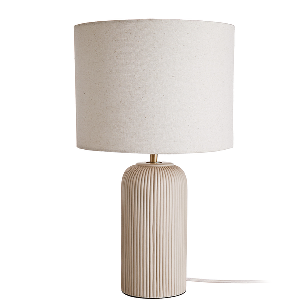 Tischleuchte ST. TROPEZ - Keramik / Leinen - 1-flammig - Beige
