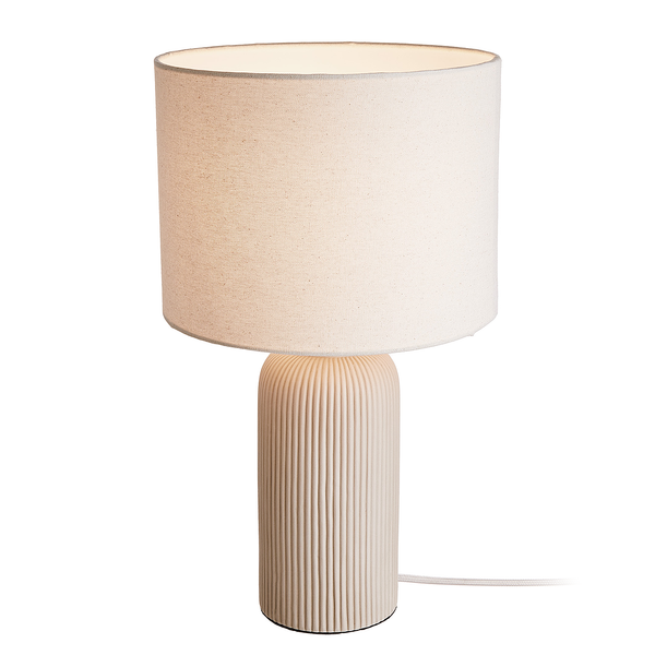 Tischleuchte ST. TROPEZ - Keramik / Leinen - 1-flammig - Beige