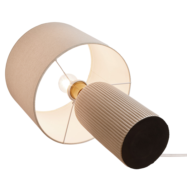 Tischleuchte ST. TROPEZ - Keramik / Leinen - 1-flammig - Beige