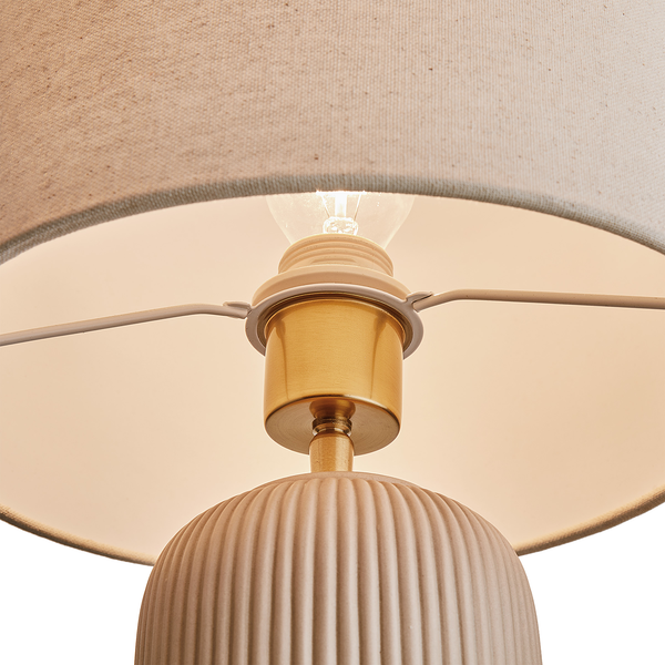 Tischleuchte ST. TROPEZ - Keramik / Leinen - 1-flammig - Beige