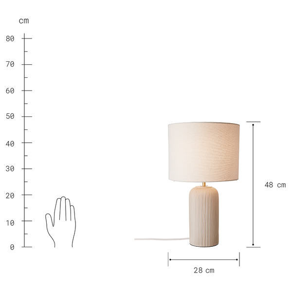 Tischleuchte ST. TROPEZ - Keramik / Leinen - 1-flammig - Beige